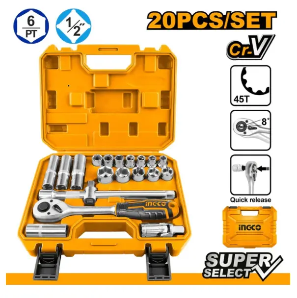 20PCS 1/2'' SOCKET SET HKTS12201