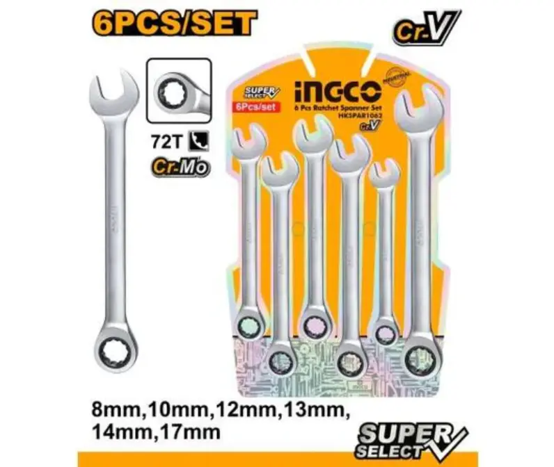 6PC RATCHET SPANNER SET HKSPAR1062