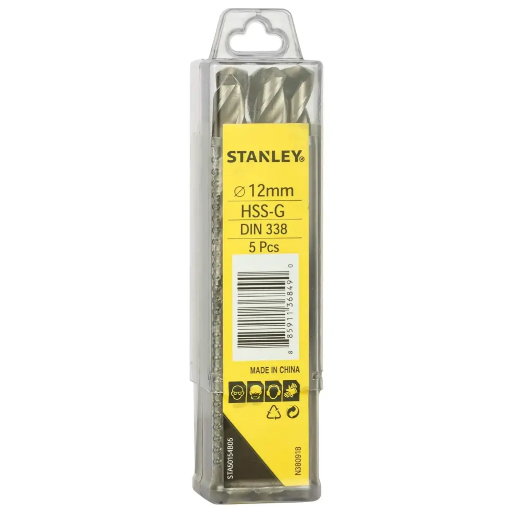 DRILL BIT H.S.S 12MM 5PC PACK (STA50154B05)