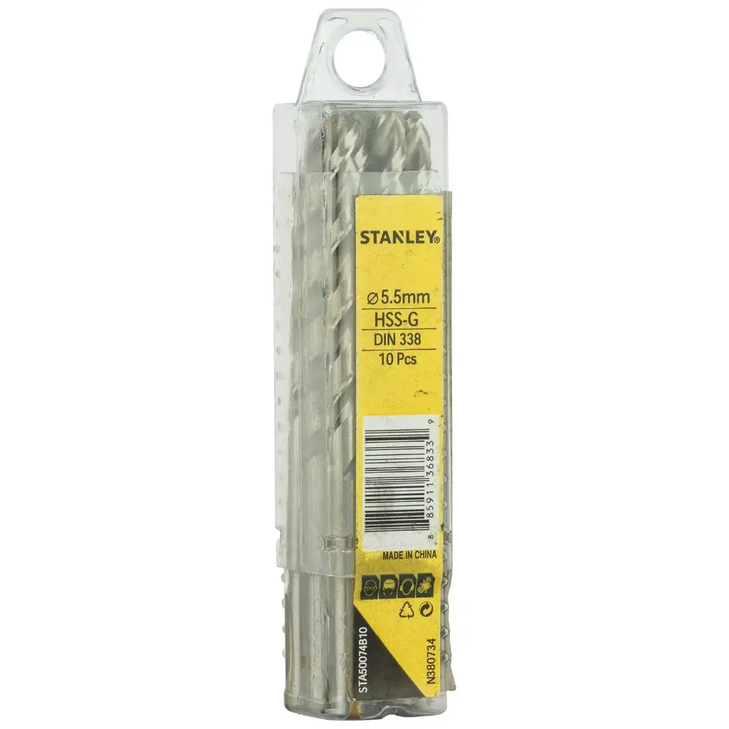 DRILL BIT H.S.S 5.5MM 10PC PACK STA50074B10