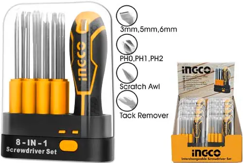 INTERCHANGABLE SCREWDRIVER SET AKISD0901
