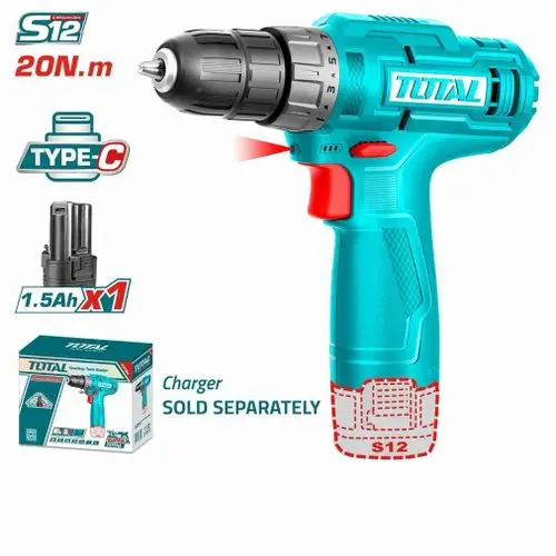 LITHIUM-ION CORDLESS 12V DRILL TOTAL - TDLI12428