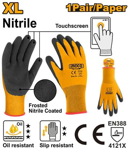 NITRILE FROSTED COATED GLOVES - HGNF03