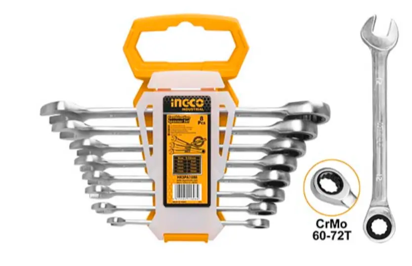RATCHET SPANNER SET 8PCS - HKSPAR1082