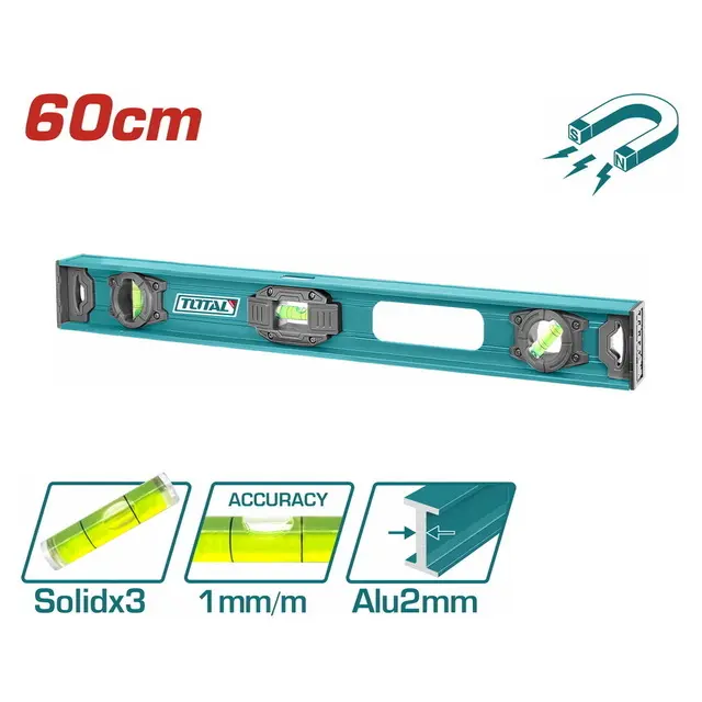 SPIRIT LEVEL WITH MAGNET 60CM TOTAL - TMT26026