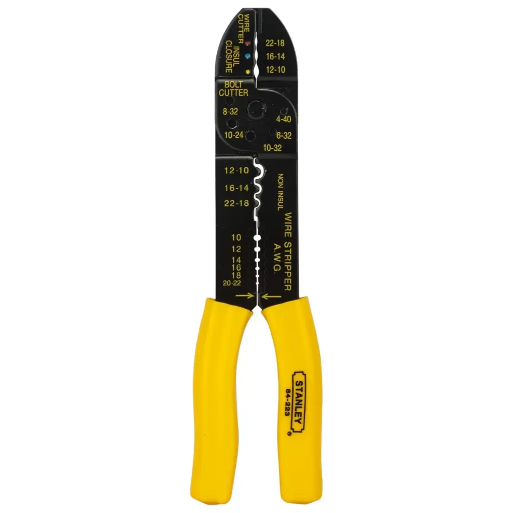STANLEY CRIMPING PLIERS 9" YELLOW AND BLACK SET 84-253