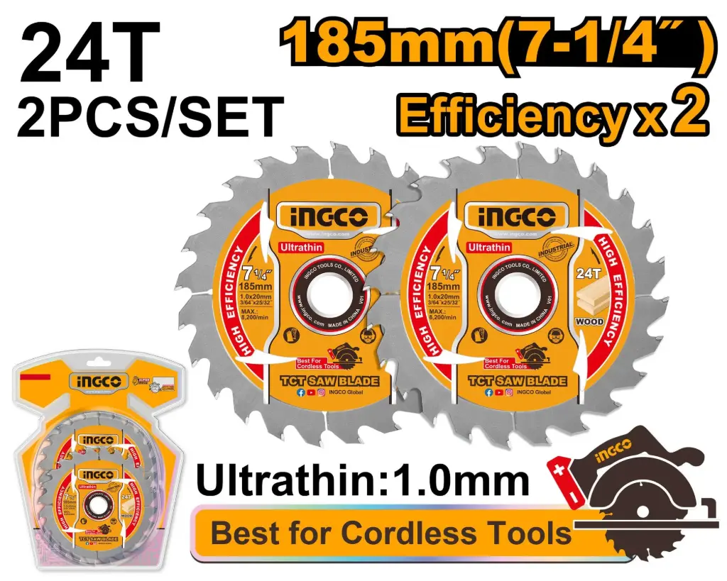 TCT ULTRA THIN SAW BLADE 185MM 24T - TSB1853