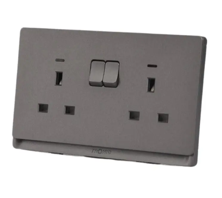 TRONIC TD 2X13A SWITCH SOCKET GREY TD 5213-NE-GY