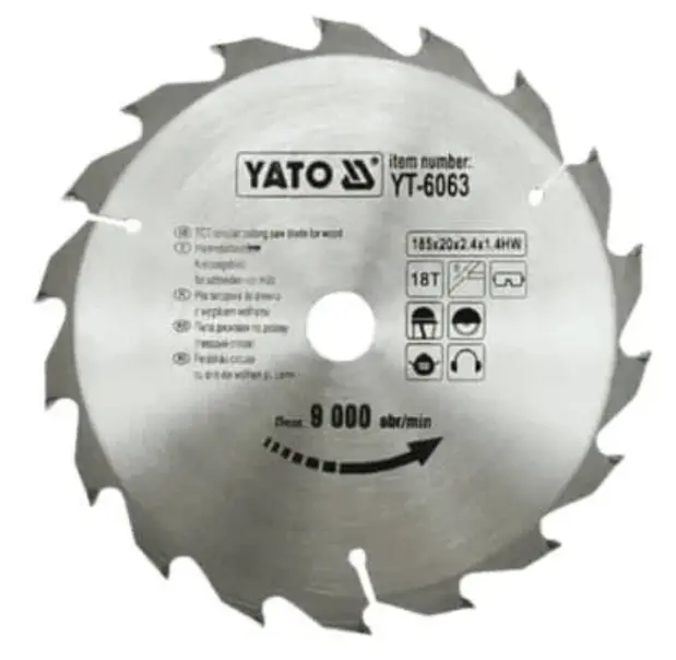 YATO TCT WOOD BLADE 185X20MMX18T - YT6063
