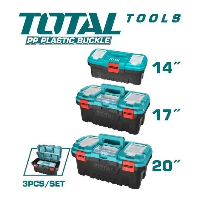 PLASTIC TOOL BOX 3PC SET TOTAL - TPBXK0031