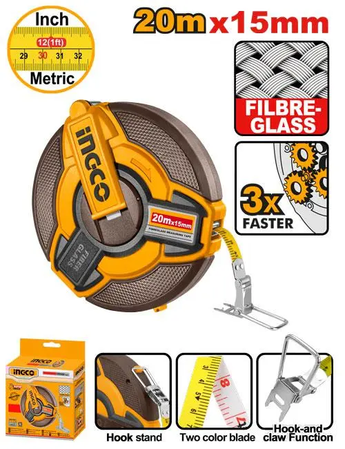 FIBREGLASS MEASURING TAPE 20MX15MM - HFMT1820