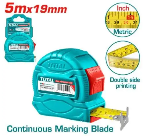 STEEL MEASURING TAPE 5M * 19MM TOTAL - TMT34519