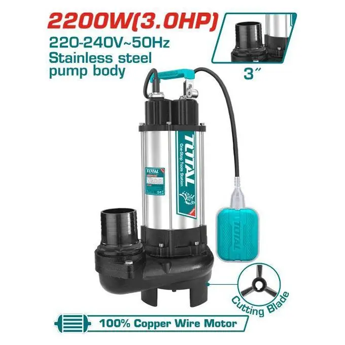 TOTAL SUBMERSIBLE SEWERAGE WATERPUMP 2HP - TWP7150026