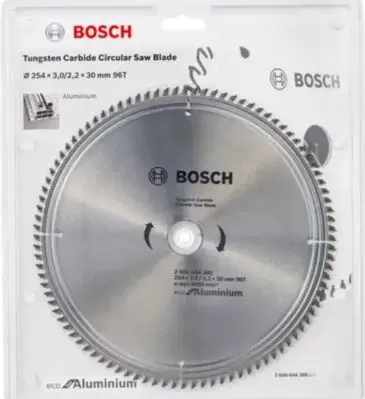 BOSCH 10'' CIRCULAR SAW BLADE ECO FOR ALUMINIUM 254X3.0/2.2X30MM 96T - 2608644412
