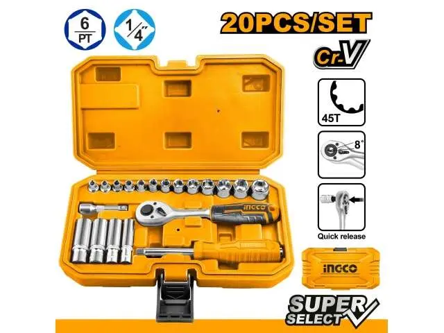 20PC S 1/4'' SOCKET SET - HKTS14201