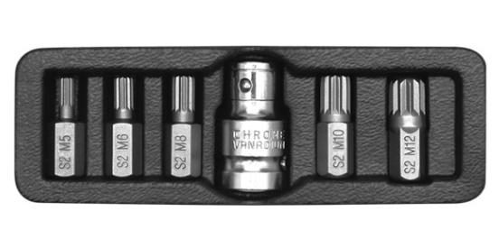 SCREWDRIVER 6PC SPLINE BIT SET - YT0414