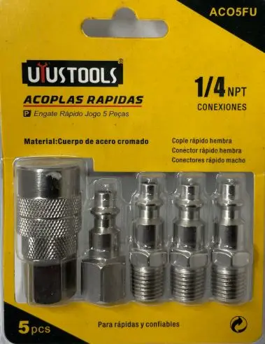 [CC0002] 5PC COUPLING CONNECTOR SET 1/4NPT UYUSTOOLS - CC0002