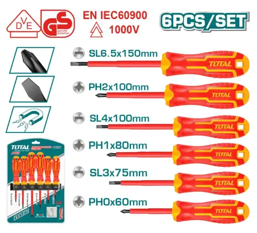[THTIS566] 6PCS INSULATED SCREWDRIVER SET TOTAL - THTIS566