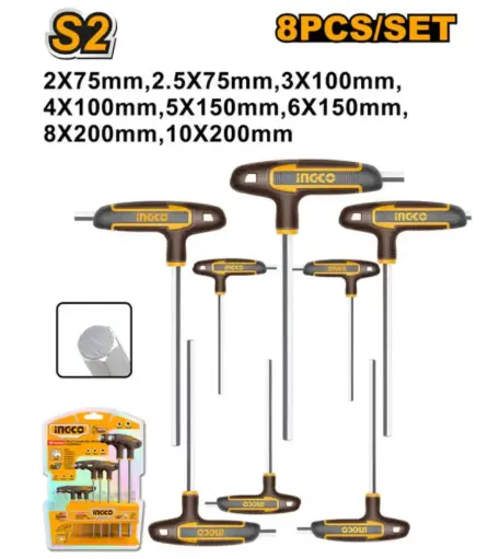[HHKT8081] 8PCS T-HANDLE HEX WRENCH SET HHKT8081