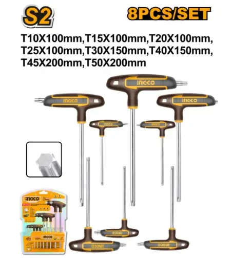 [HHKT80838] 8PCS T-HANDLE TORX WRENCH SET - HHKT80838