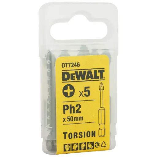 [DT7246-QZ] BIT SCREWDRIVER STAR 50MM PH2 5PCS DT7246-QZ