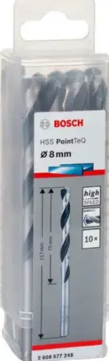 [2608577248] Bosch Twist Drill Bit pointeq 8mm