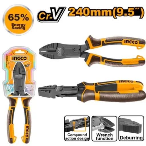 [HCCP58240] COMBINATION PLIERS COMPOUND ACTION 9.5'' - HCCP58240