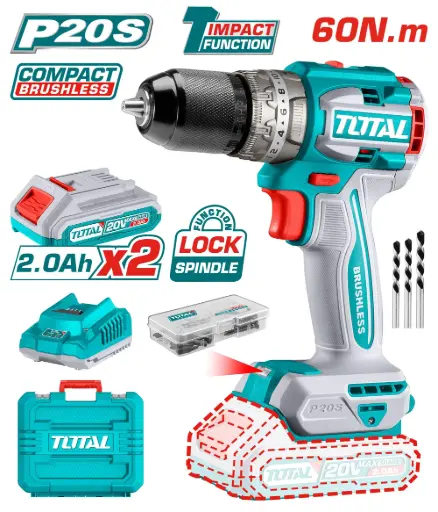 [TIDLI20602] CORDLESS BRUSHLESS IMPACT DRILL 20V TOTAL - TIDLI20602