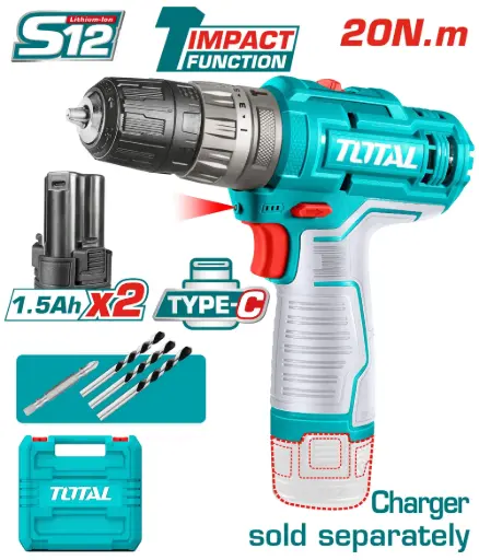 [TIDLI12202] CORDLESS IMPACT DRILL 12V TOTAL - TIDLI12202