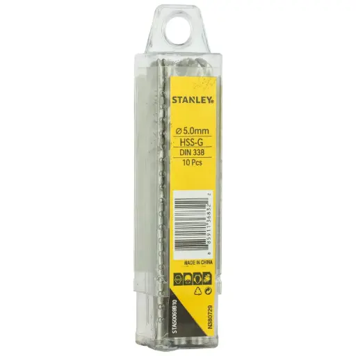 [STA50069B10] DRILL BIT H.S.S 5MM 10PC PACK STA50069B10