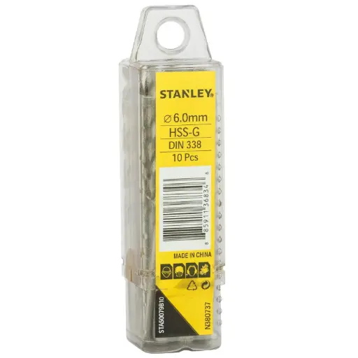 [STA50079B10] DRILL BIT H.S.S 6MM 10PC PACK STA50079B10