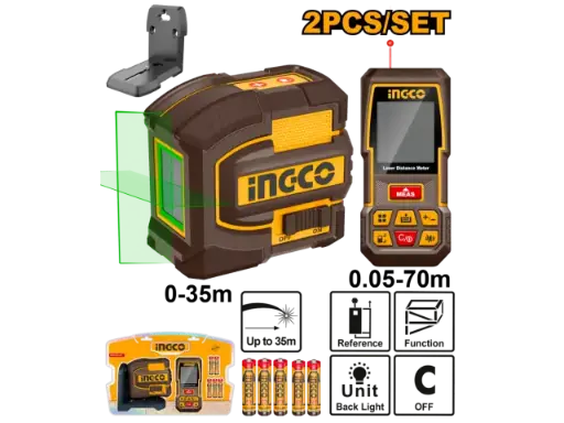 [COSLL0401] LASER LEVEL & DISTANCE MEASURING KIT COMBO - INGCO COSLL0401