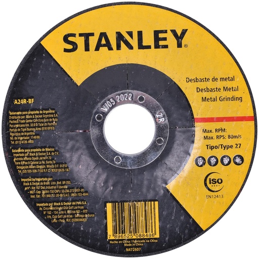 [STA0414] METAL GRINDING DISC 7'' STANLEY STA0414