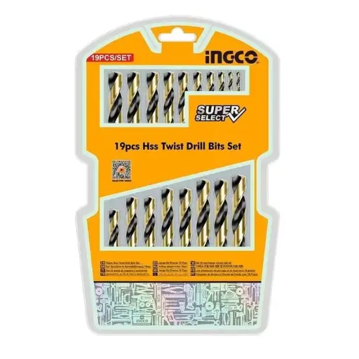 [AKDB9190] METAL TWIST 19PCS HSS DRILL BITS SET AKDB9190