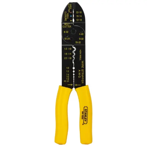 [84-253] STANLEY CRIMPING PLIERS 9" YELLOW AND BLACK SET 84-253