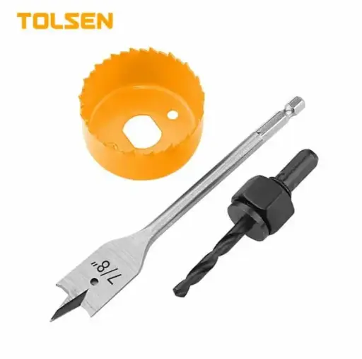 [ HTT75868] TOLSEN 3PCS LOCK HOLE SAW SET - HTT75868