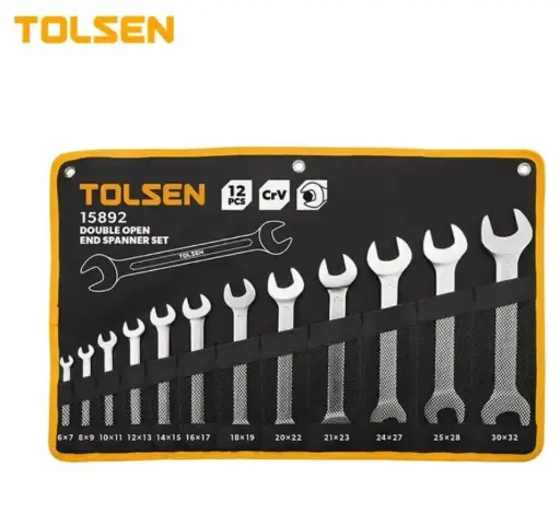 [HTT15892] TOLSEN INDUSTRIAL 12PCS DOUBLE OPEN END SPANNER SET 6-32MM