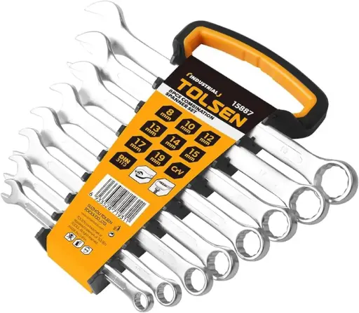 [HTT15887] TOLSEN INDUSTRIAL 8PCS COMBINATION SPANNER SET 8/10/13/14/15/17/19mm