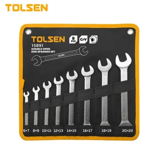 [HTT15891] TOLSEN INDUSTRIAL 8PCS DOUBLE OPEN END SPANNER SET 6-22MM