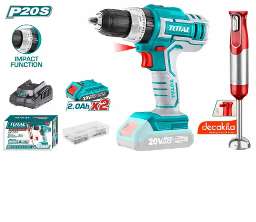 [TOSLI22112] TOTAL CORDLESS COMBO LI-ION IMPACT DRILL + HAND BLENDER - TOSLI22112