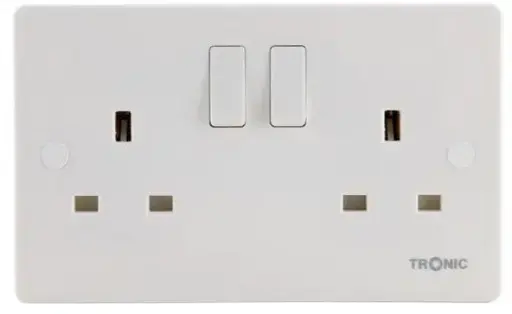 [TRK5213] TWIN SLIM SWITCH SOCKET 2X13A TRONIC - TRK5213