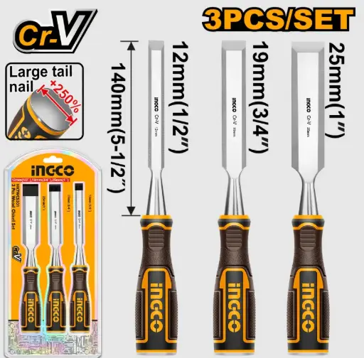 [HKTWCS301] WOOD CHISEL 3PC SET HKTWCS301