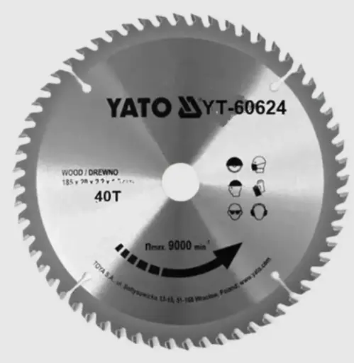 [YT60624] YATO CIRCULAR SAW BLADE FOR WOOD 185X30X40T - YT60624