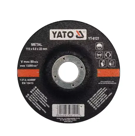 [YT6121] YATO METAL GRINDING DISC 115MM X 6.00 X 22MM - YT6121