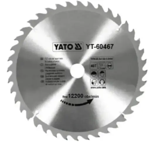 [YT60467] YATO TCT CIRCULAR SAW BLADE FOR WOOD 115X40XTX22.2MM YT60467