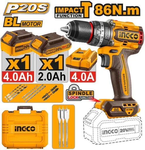 [CIDLI20868] LI-ION BRUSHLESS CORDLESS IMPACT DRILL 86NM -  CIDLI20868