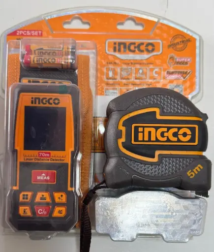 [HLDD241201] LASER DISTANCE DETECTOR 70M + 5M STEEL MEASURING TAPE 2PC COMBO KIT - HLDD241201