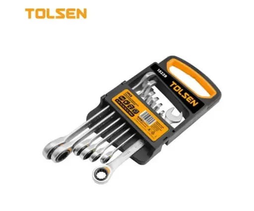 [HTT15229] TOLSEN 7PCS FIXED HEAD COMBINATION RATCHET SPANNER SET 8-19MM - HTT15229