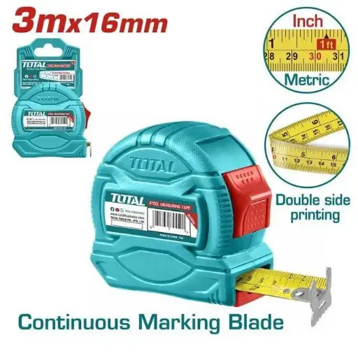 [TMT34316] STEEL MEASURING TAPE 3M * 16MM TOTAL - TMT34316
